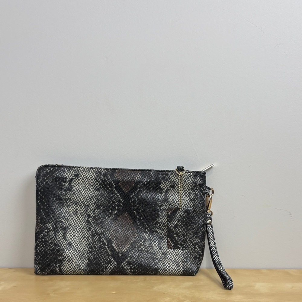 Danier leather Snakeskin oversized Wristlet